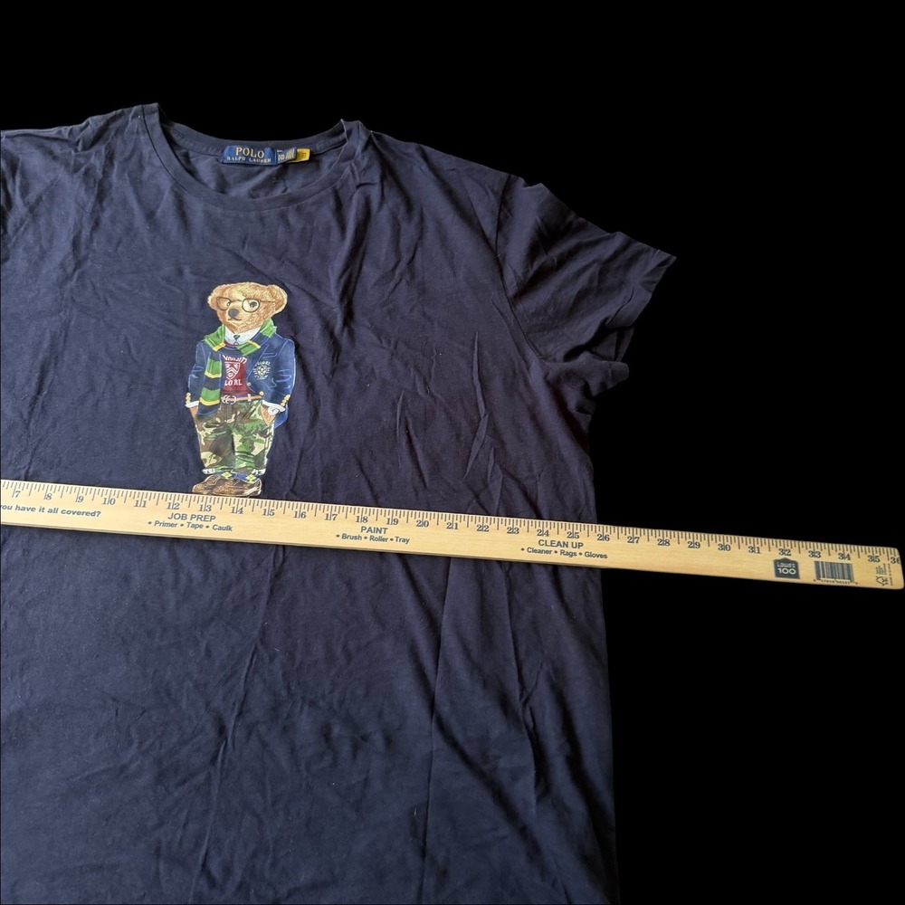 Polo Ralph Lauren Polo Bear Graphic T-Shirt Mens XXL Camo Scarf Bear Y2K Vintage - Picture 5 of 7